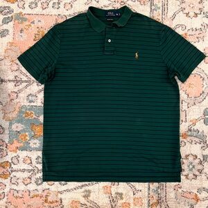 Ralph Lauren Men's Dark Green Striped Polo Shirt